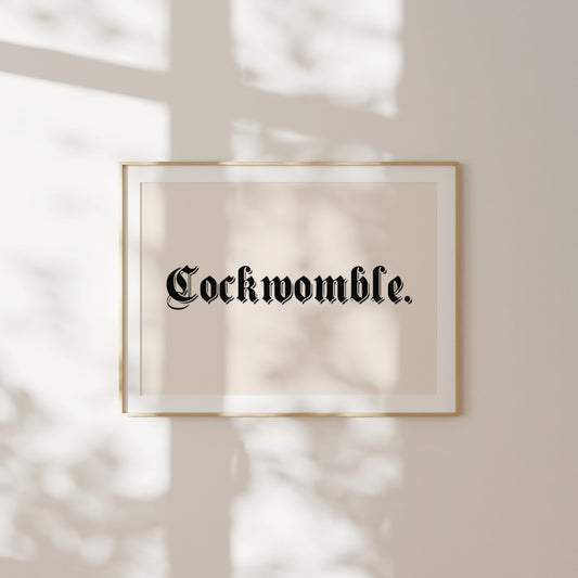 Cockwomble | Landscape | Black and Cream | Art Print