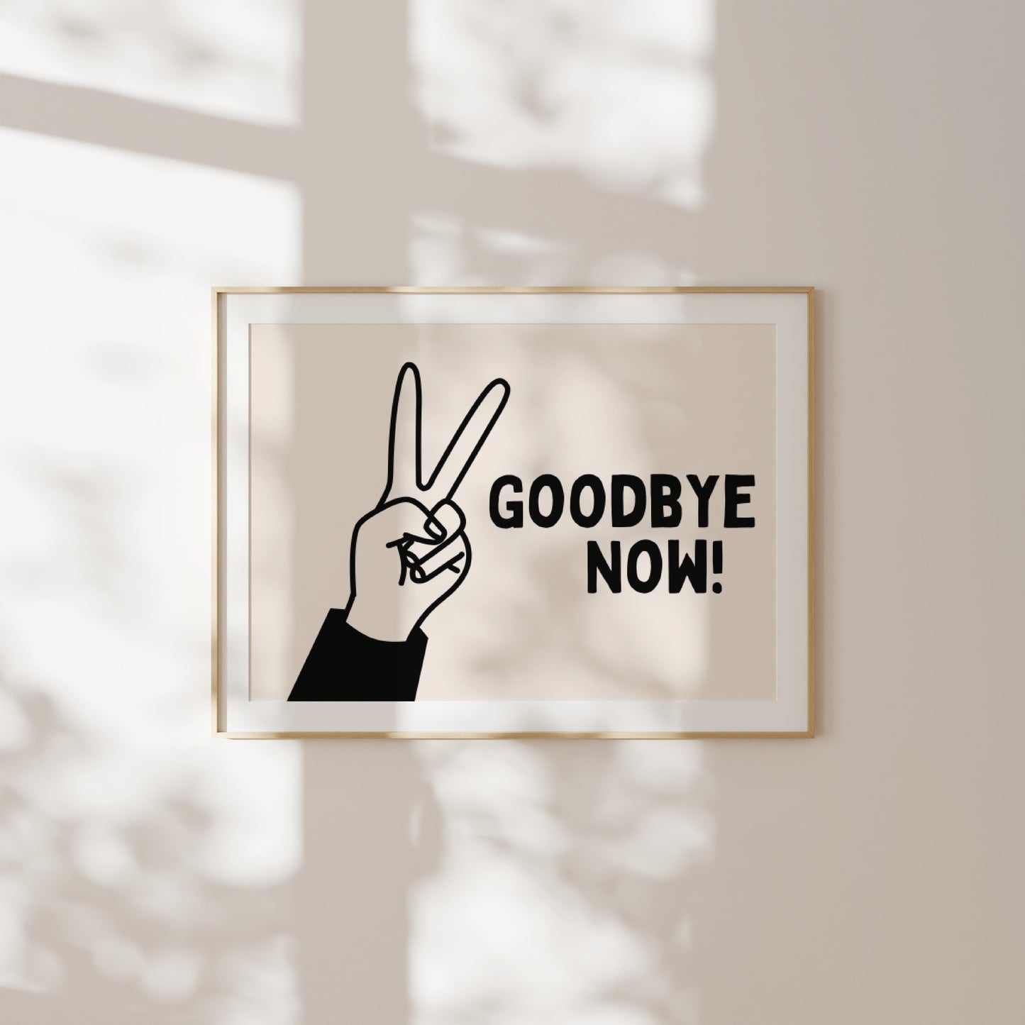 Goodbye Now! | Black and Cream | Art Print