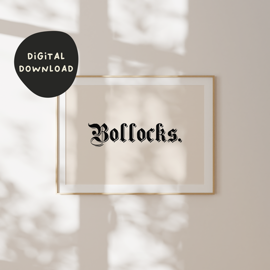 Digital Download | Bollocks | Landscape | Black and Cream