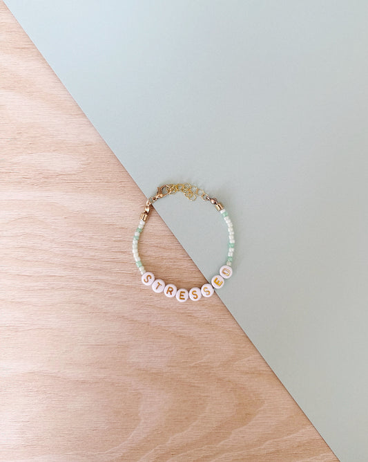 Stressed | Peppermint Scoop | Gold | 'Not So' Friendship Bracelet