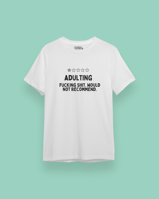 Adulting | Black Graphic | Organic Unisex T Shirt