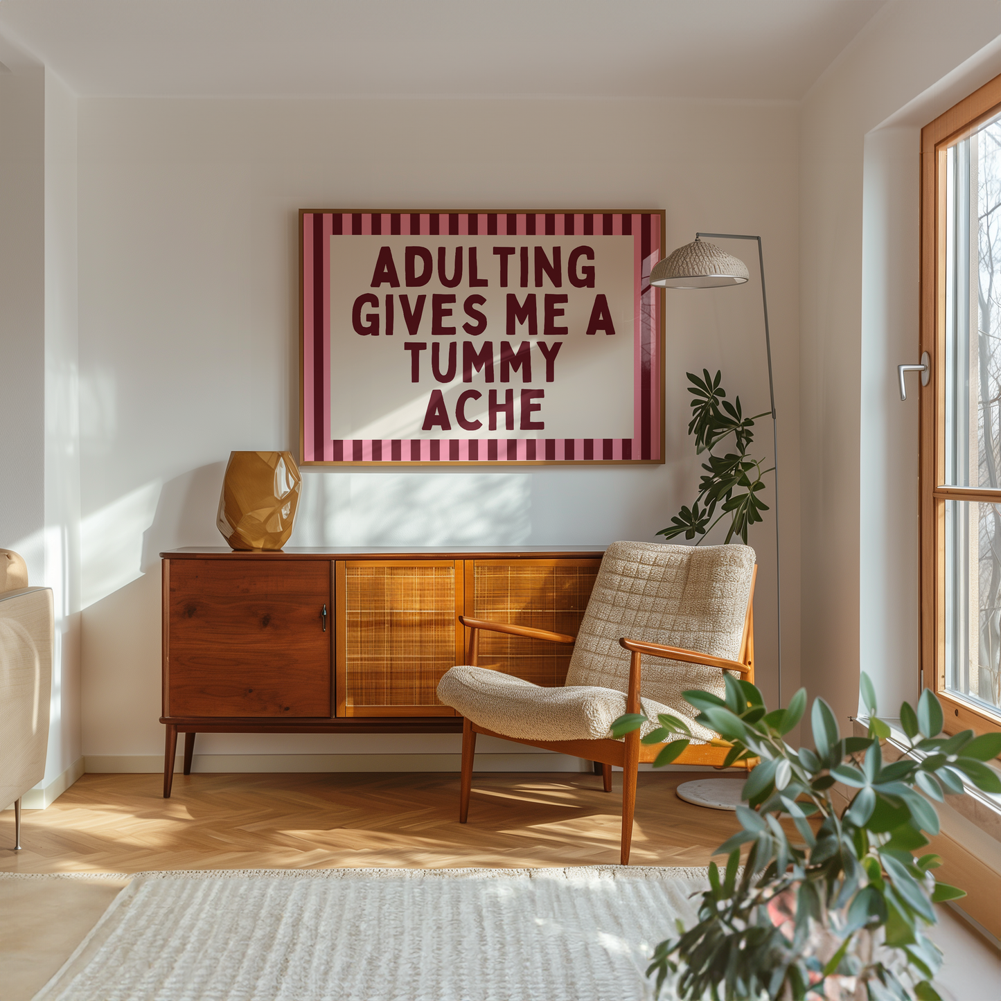 Adulting Gives Me A Tummy Ache | Plum & Watermelon | Art Print