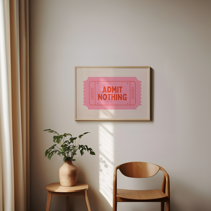 Admit Nothing | Red Orange and Blush Pink | Landscape | Art Print