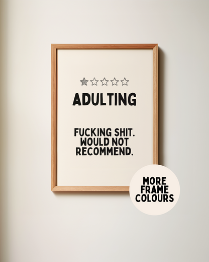 Framed | Adulting | Black and Cream | Art Print