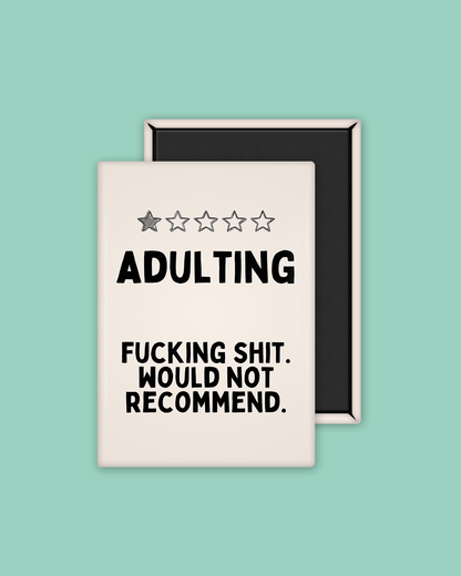 Adulting | Black and Cream  | Ceramic Magnet