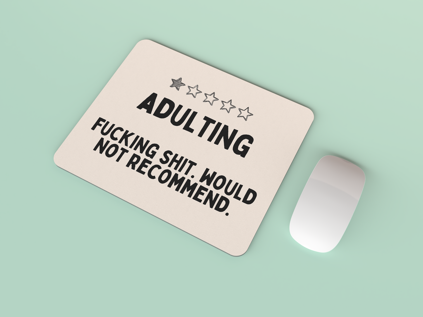 Adulting | Black and Cream | Mouse Mat