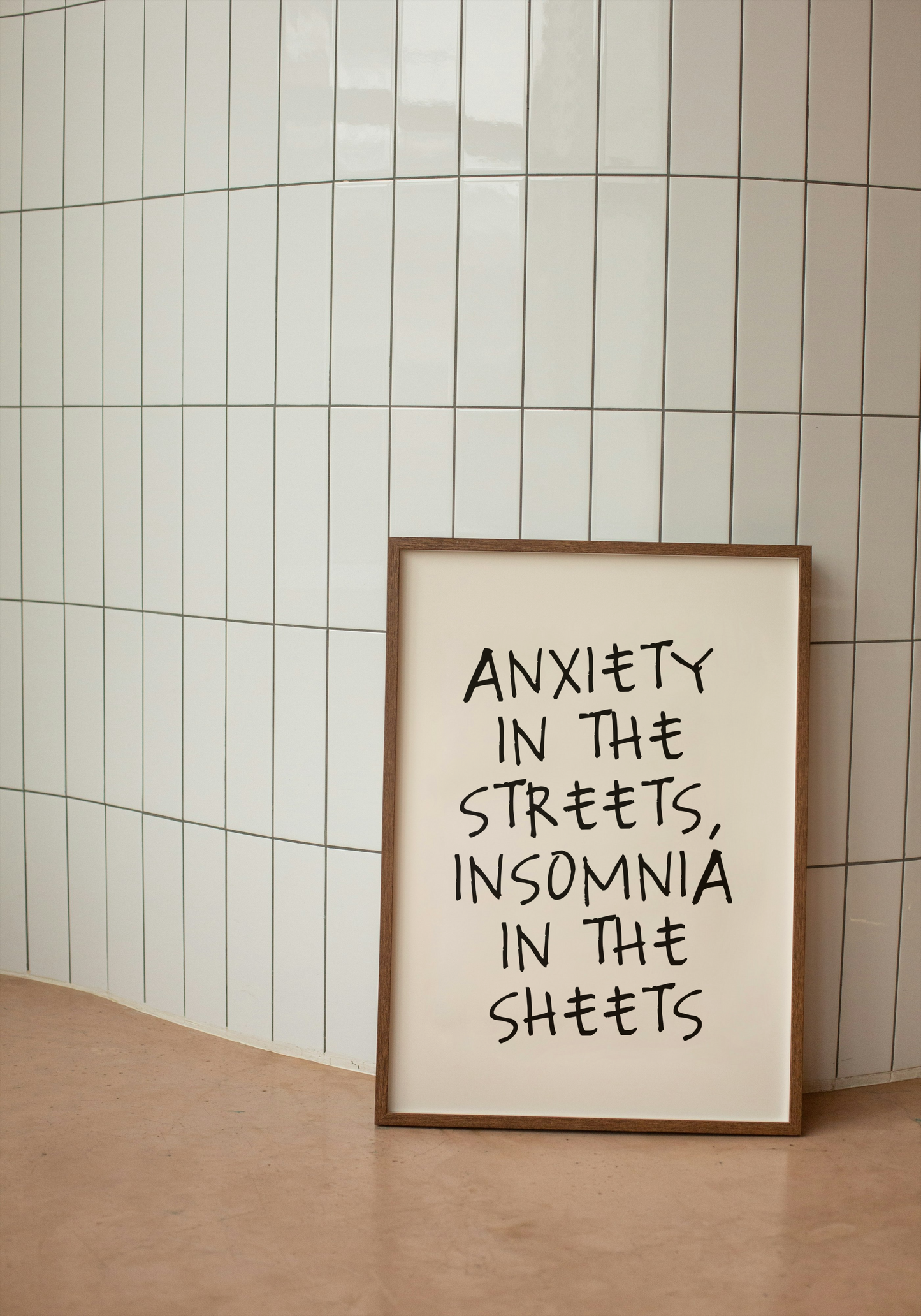 Anxiety In The Streets | Black and Cream | Art Print