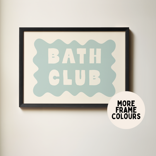 Framed | Bath Club | Seafoam & Cream | Wall Art Print
