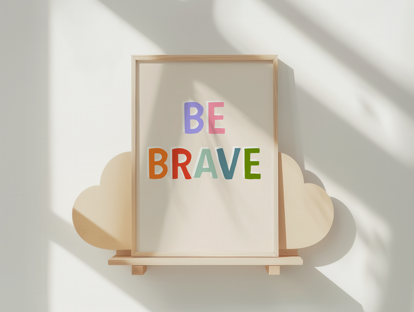 Be Brave | Rainbow and Cream | Art Print