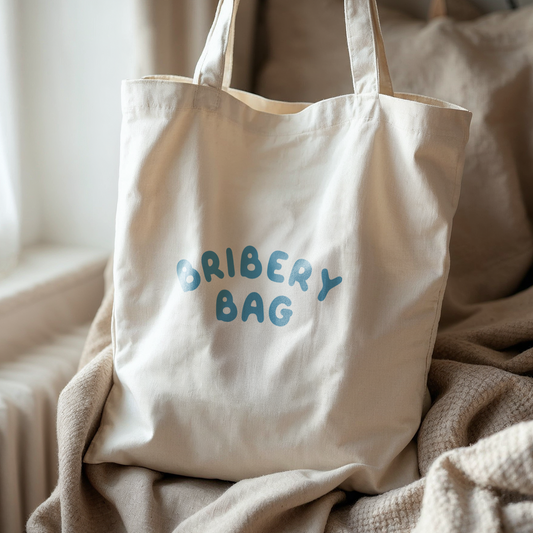 WISDOM & WONDER X HEY WONDER | Bribery Bag | Organic Cotton Tote Bag