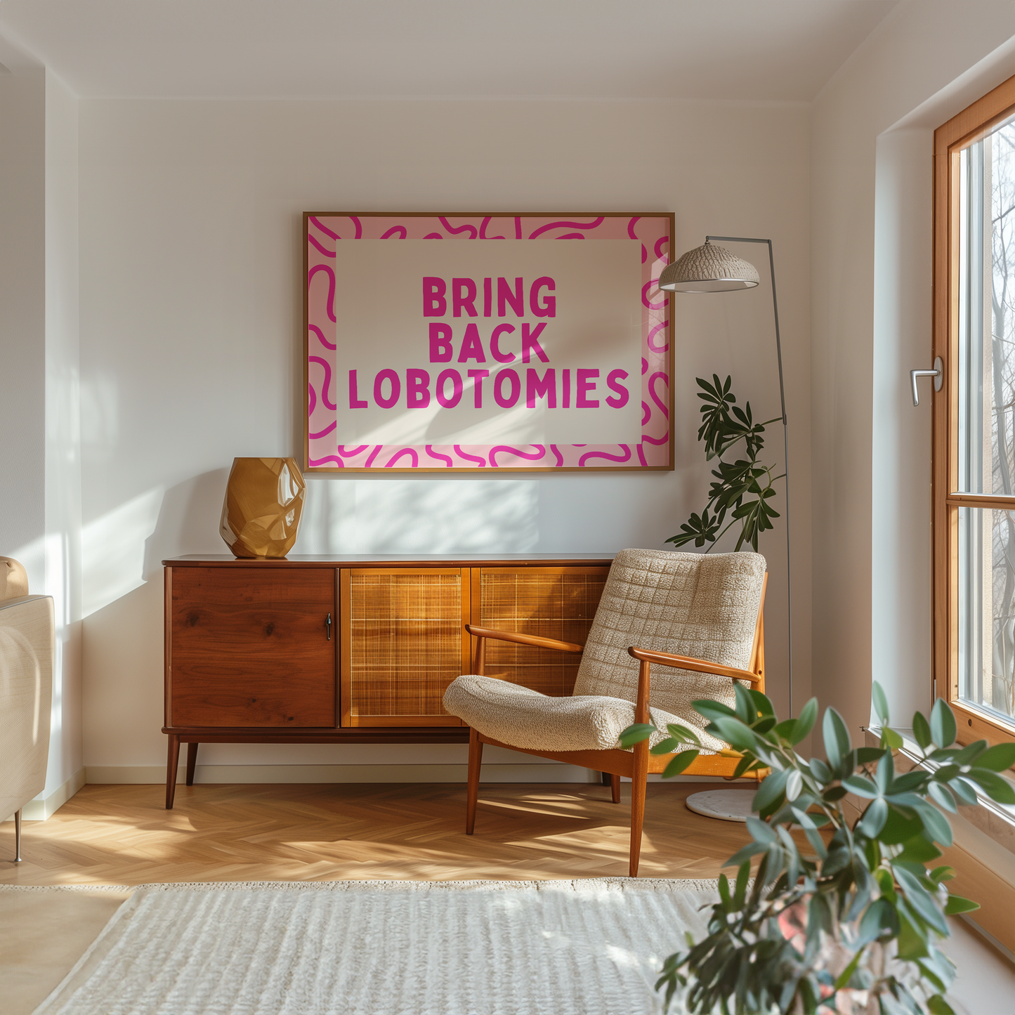 Bring Back Lobotomies | Hot Pink & Cream | Art Print