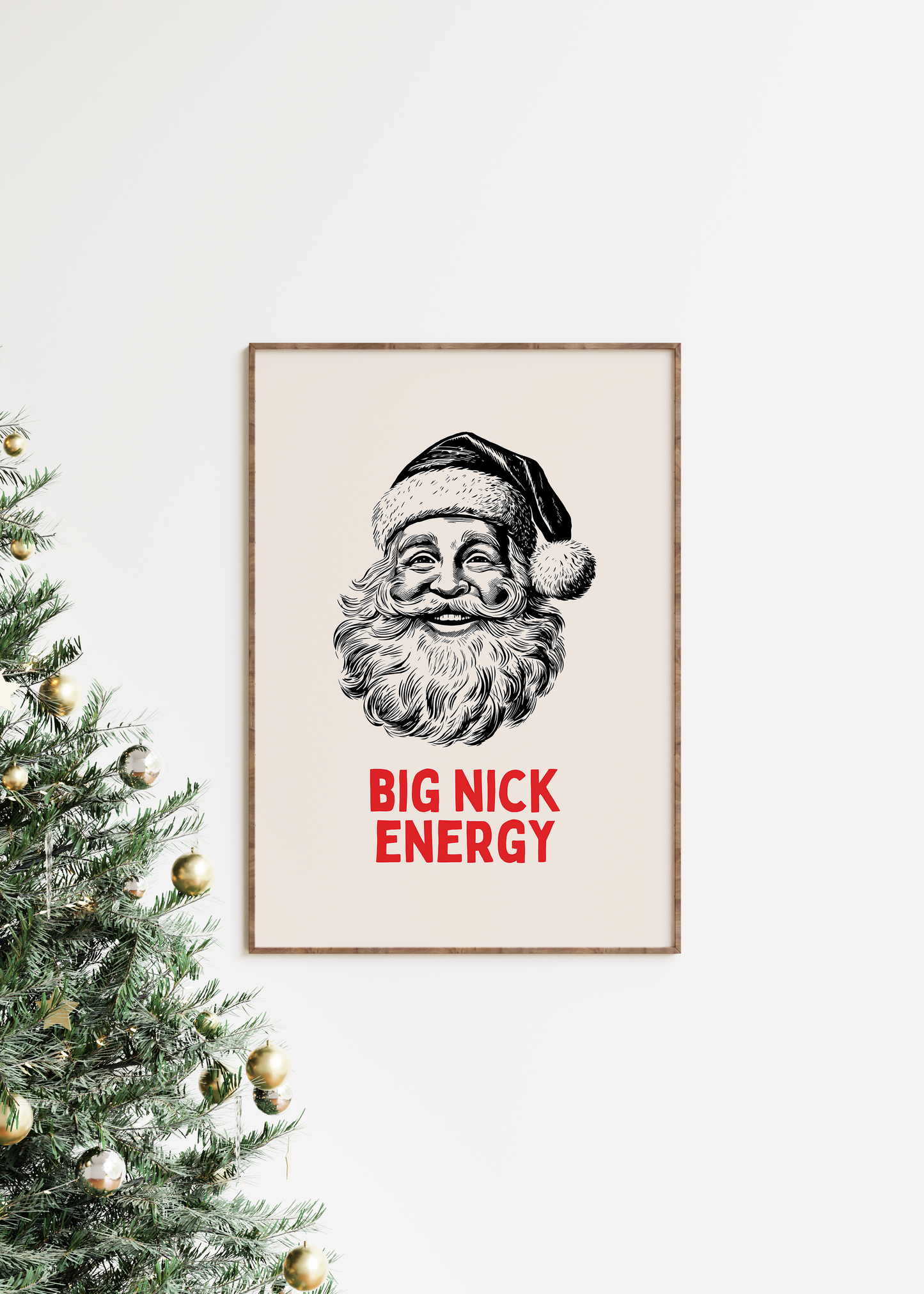 Big Nick Energy | Red and Cream | Christmas Art Print