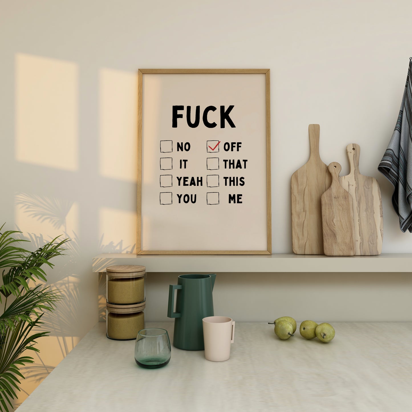 Fuck | Black and Cream | Art Print