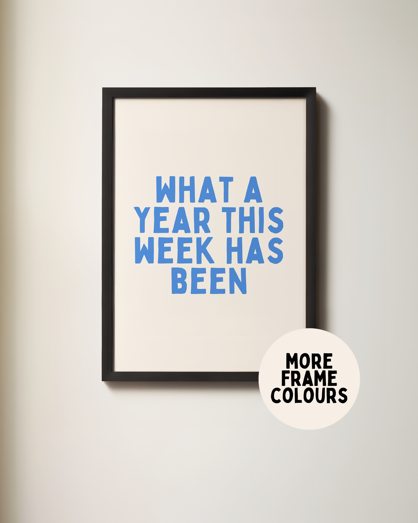 Framed | What A Year This Week Has Been | Blue and Cream | Art Print