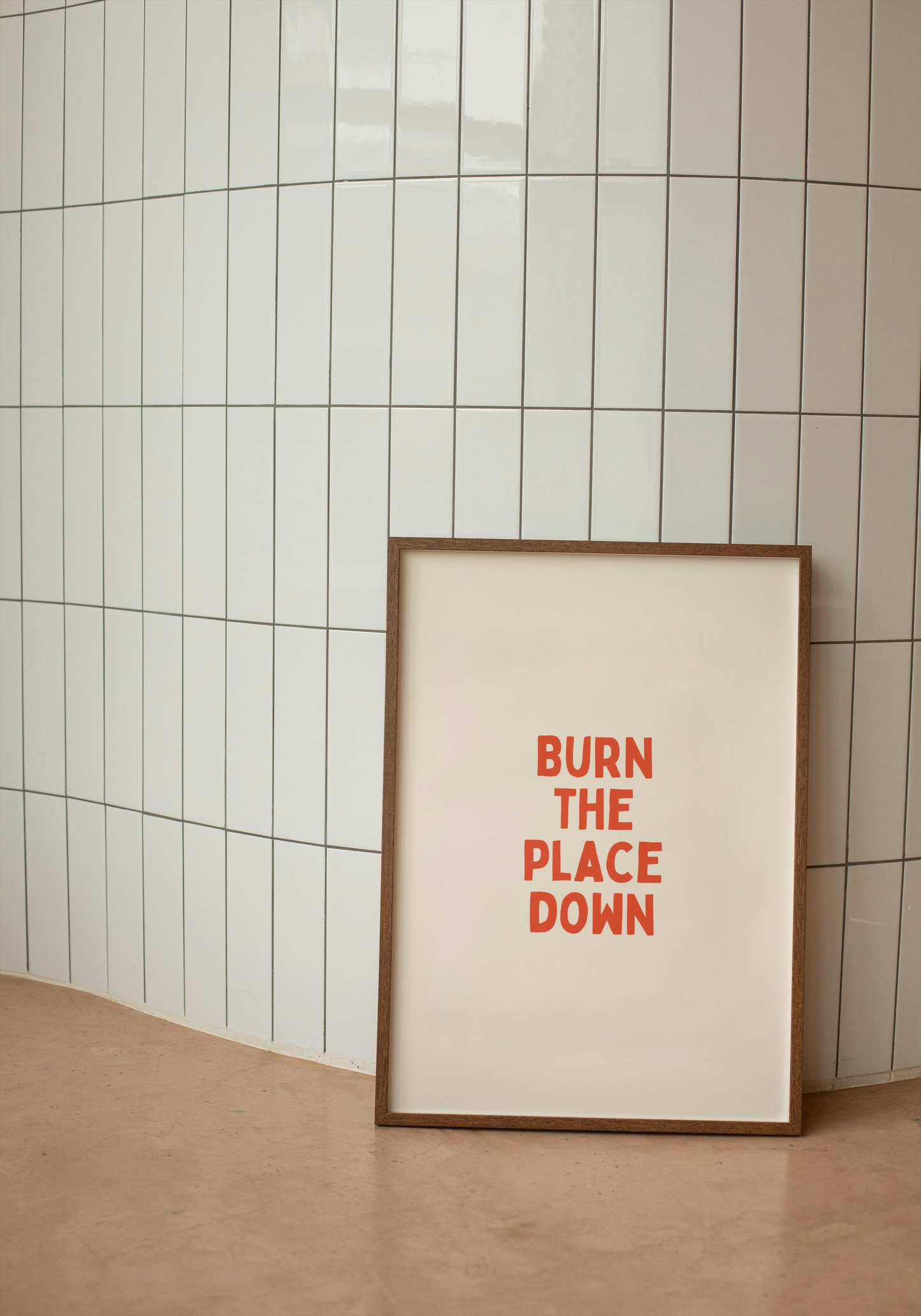 Burn The Place Down | Red Orange and Cream | Art Print