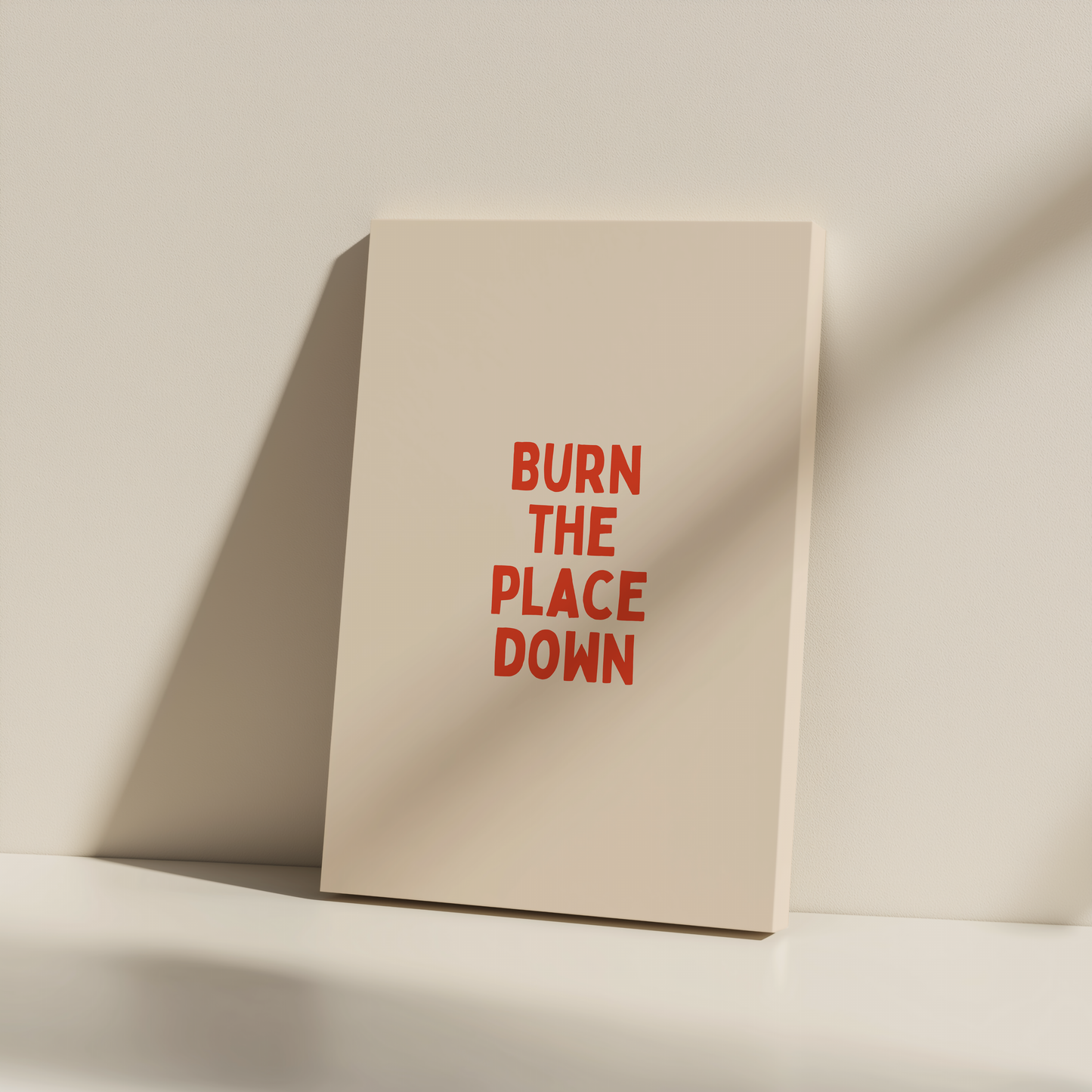 Burn The Place Down | Red Orange and Cream | Canvas