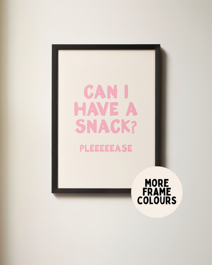 WISDOM & WONDER X HEY WONDER | Framed | Can I Have A Snack | Blush & Cream | Wall Art Print