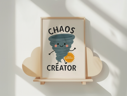 Chaos Creator | Black and Cream | Art Print
