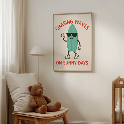 Chasing Waves On Sunny Days | Lobster and Cream | Art Print