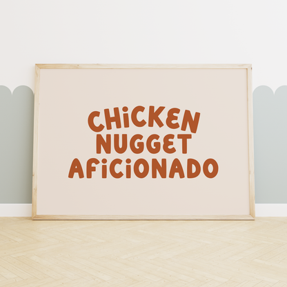 Chicken Nugget Aficionado | Rust and Cream | Art Print