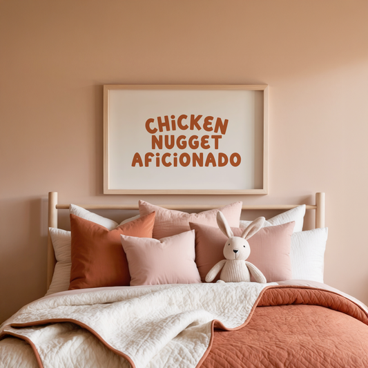 Chicken Nugget Aficionado | Rust and Cream | Art Print