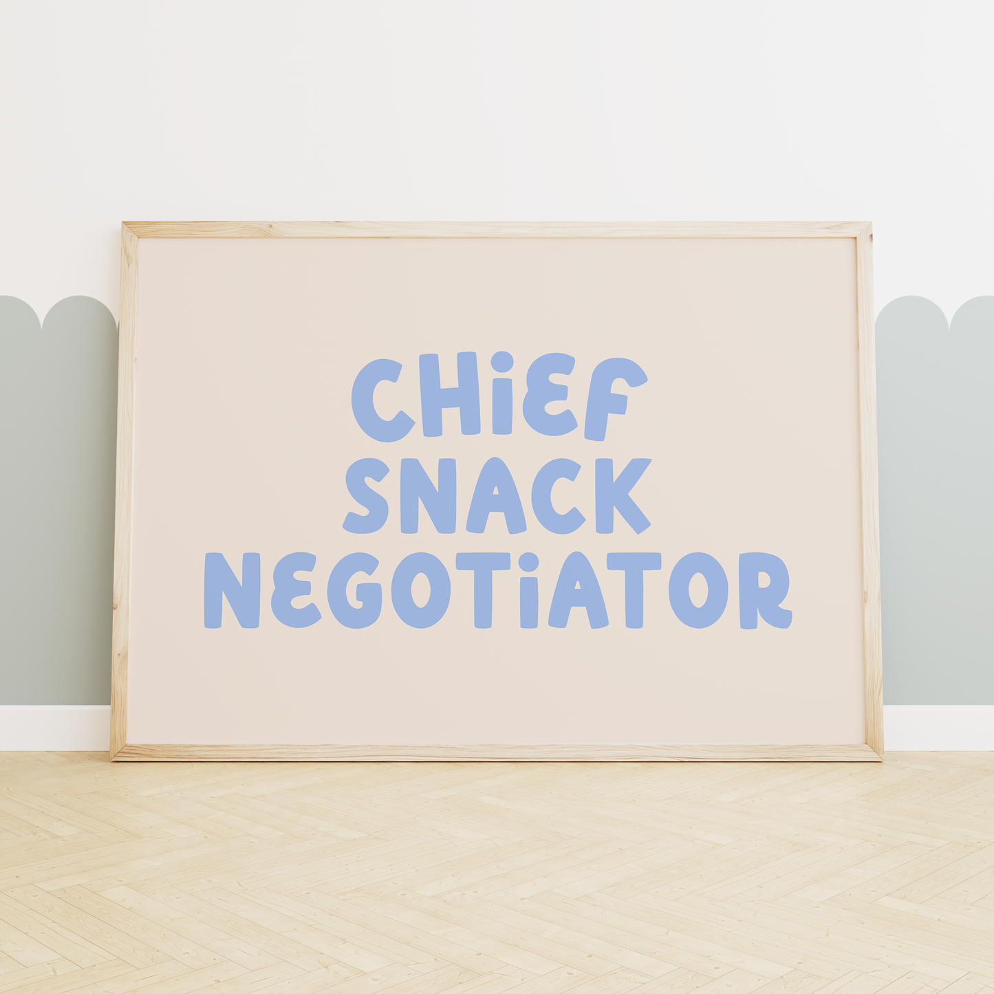 Chief Snack Negotiator | Cornflower and Cream | Art Print