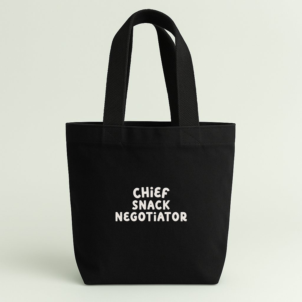 Chief Snack Negotiator | Embroidered Mini Tote Bag