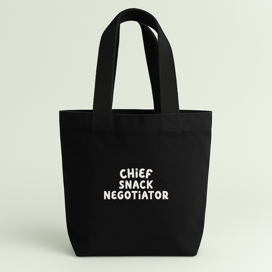 Chief Snack Negotiator | Embroidered Mini Tote Bag