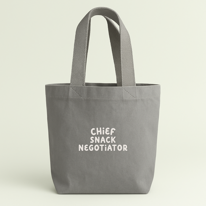 Chief Snack Negotiator | Embroidered Mini Tote Bag