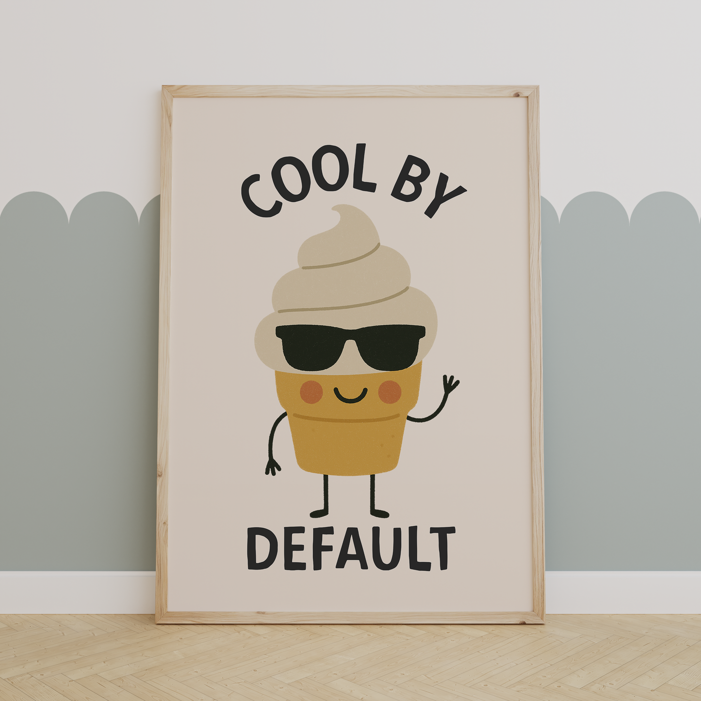 Cool By Default | Black and Cream | Art Print