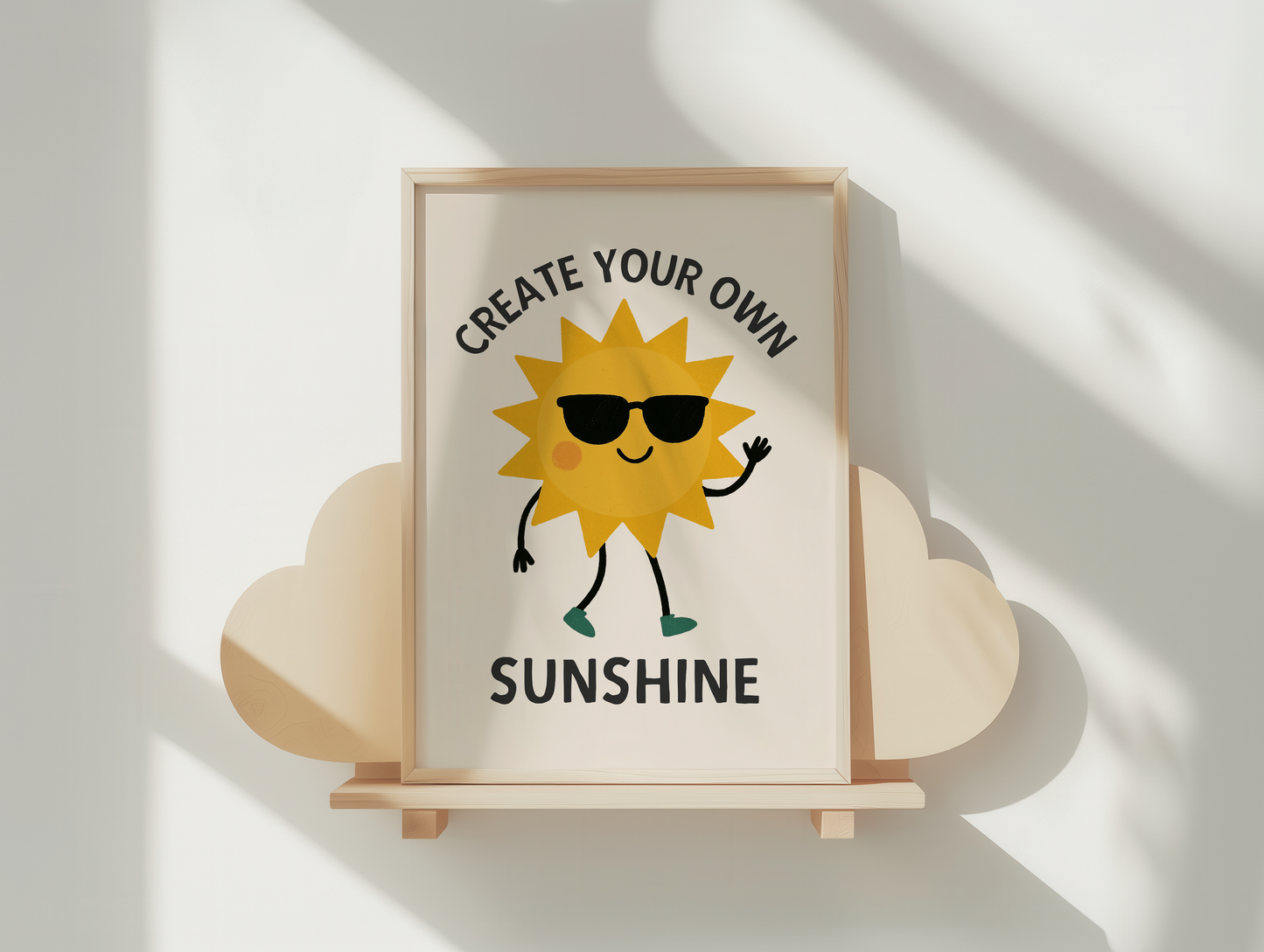 Create You Own Sunshine | Black and Cream | Art Print