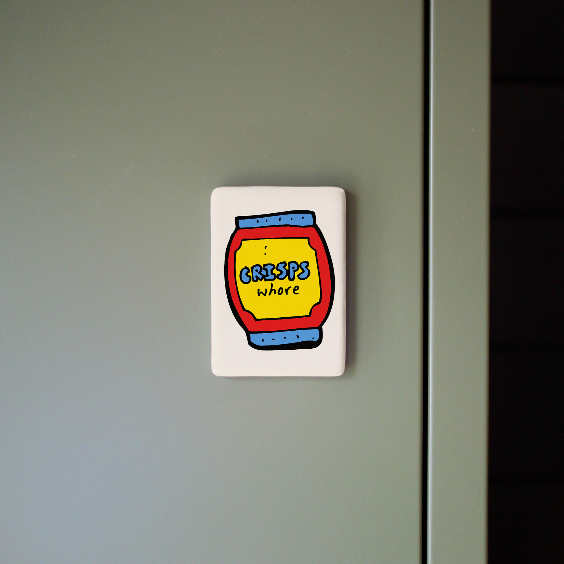 Colorful sticker on a gray surface