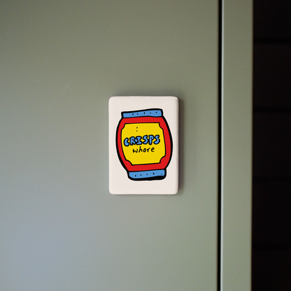 Colorful sticker on a gray surface