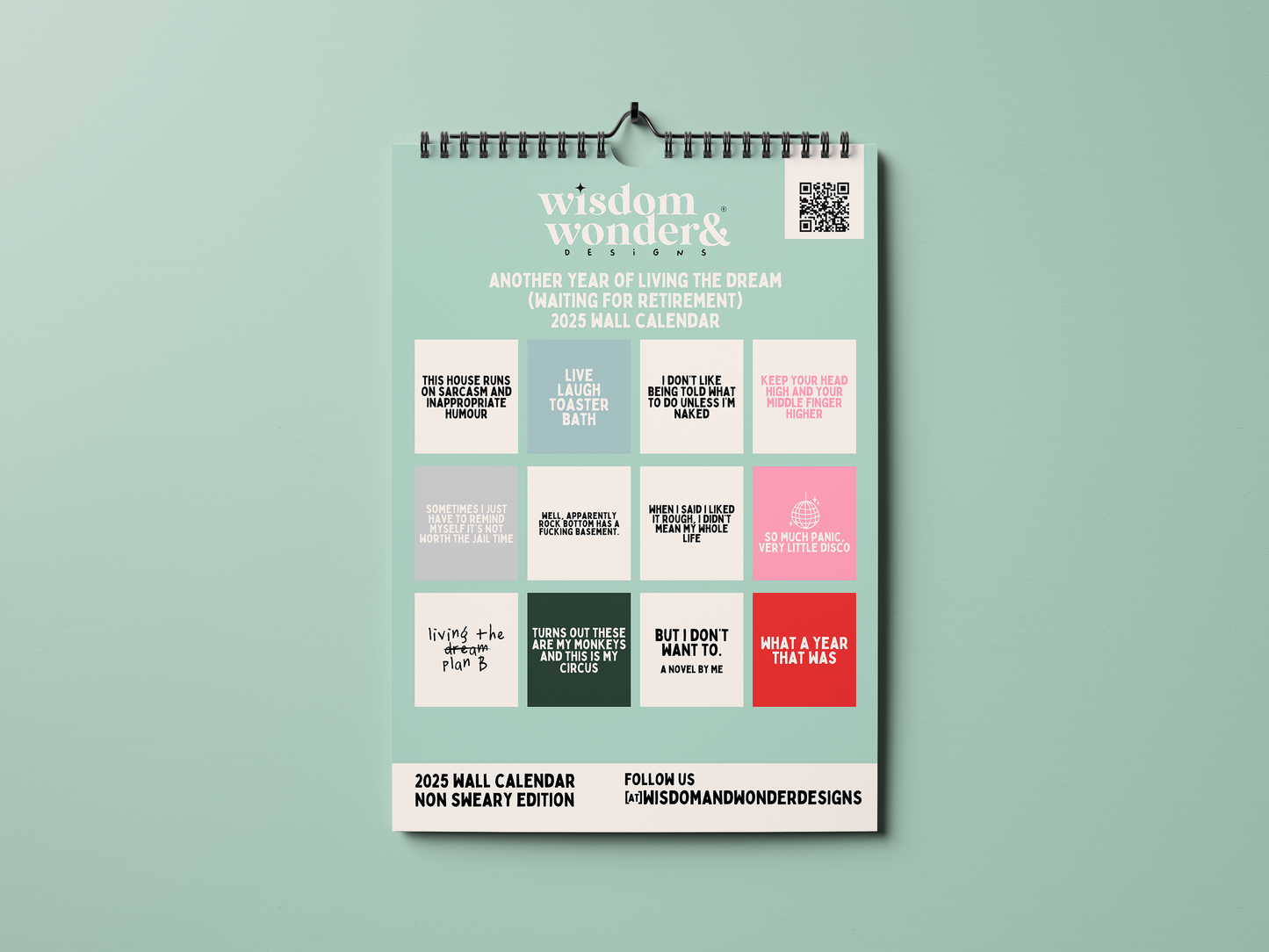 2025 Non Sweary Calendar | Another Year Of Living The Dream | Wall Calendar