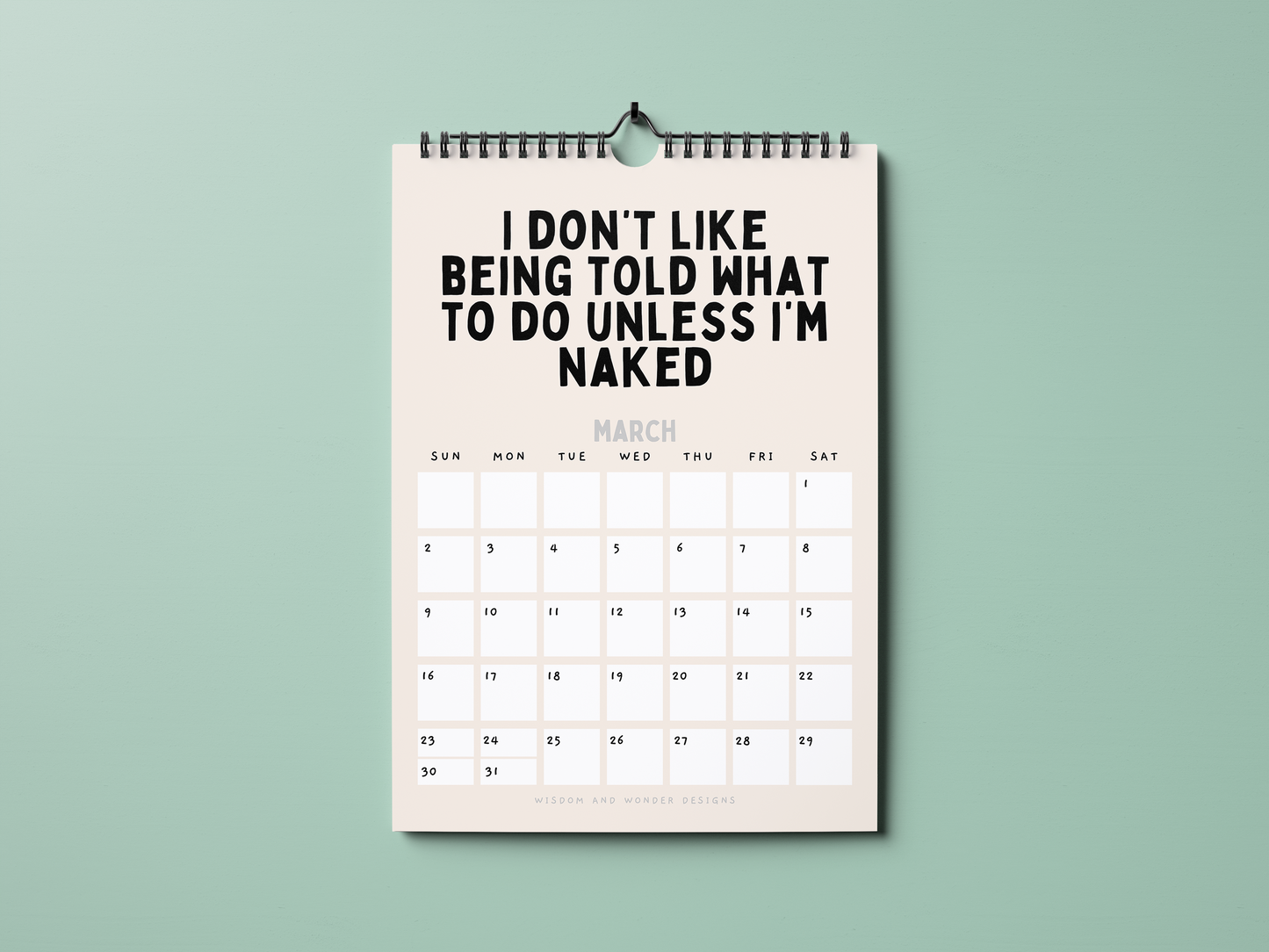 2025 Non Sweary Calendar | Another Year Of Living The Dream | Wall Calendar