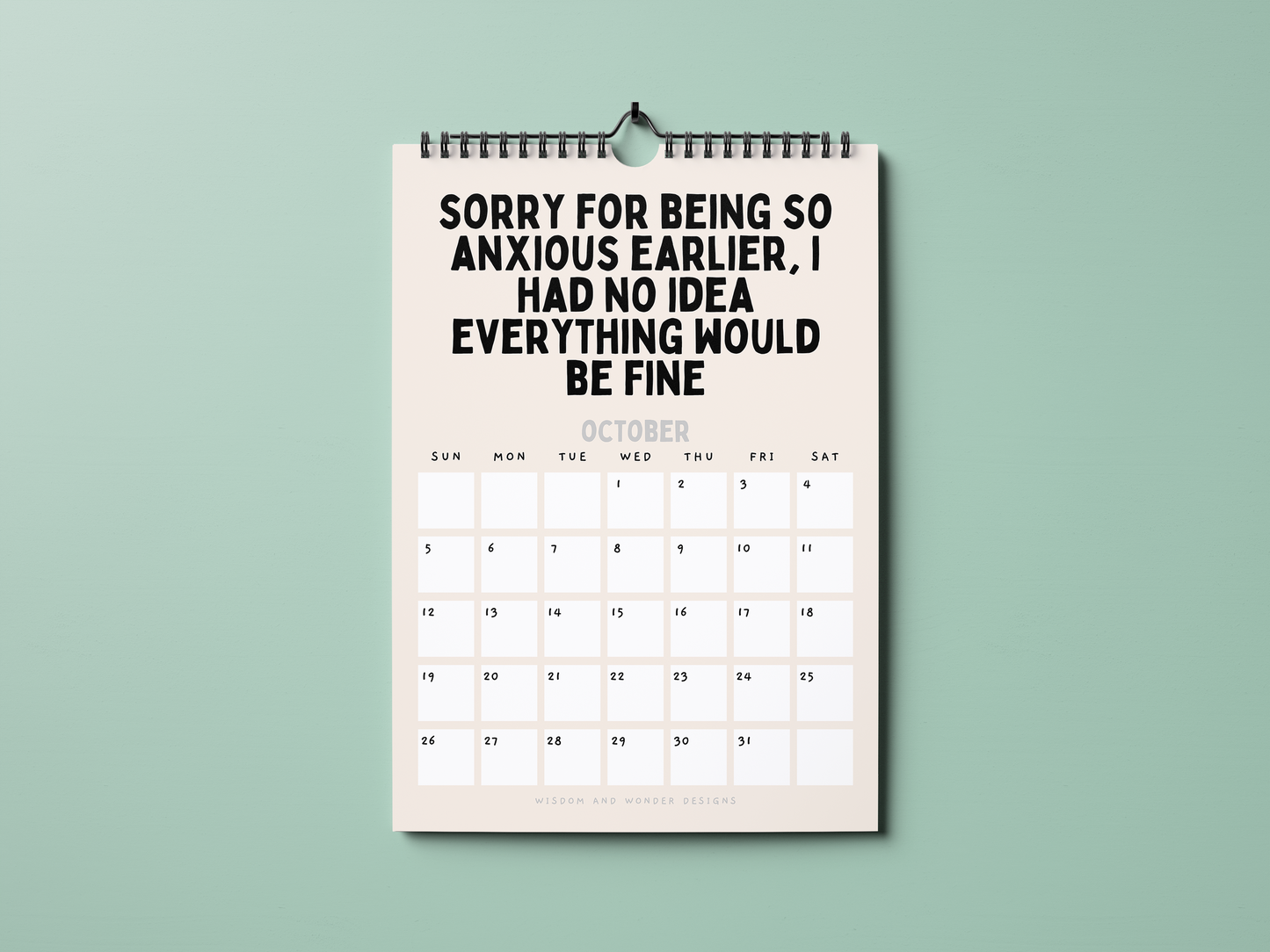 2025 Non Sweary Calendar | Another Year Of Living The Dream | Wall Calendar