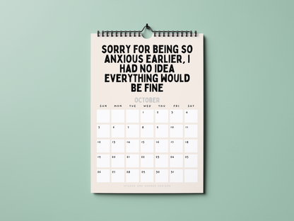 2025 Non Sweary Calendar | Another Year Of Living The Dream | Wall Calendar