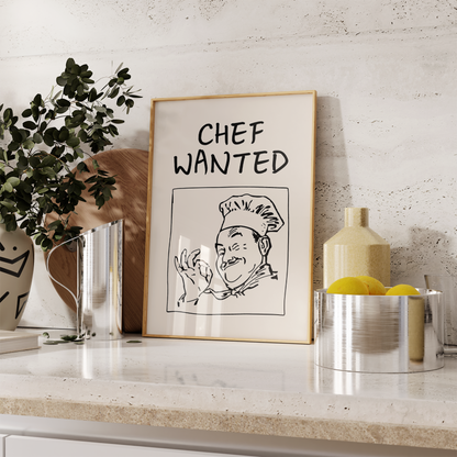 Chef Wanted | Black and Cream | Art Print