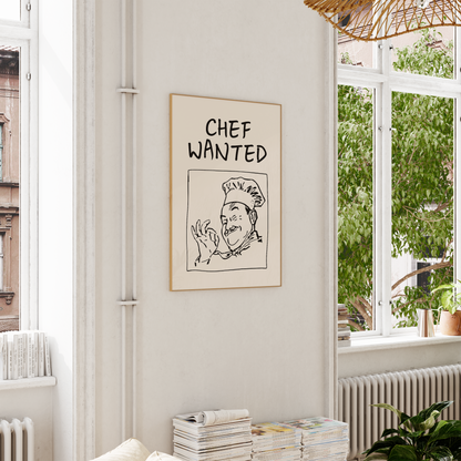 Chef Wanted | Black and Cream | Art Print