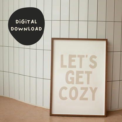 Digital Download | Let's Get Cozy | Neutral and White