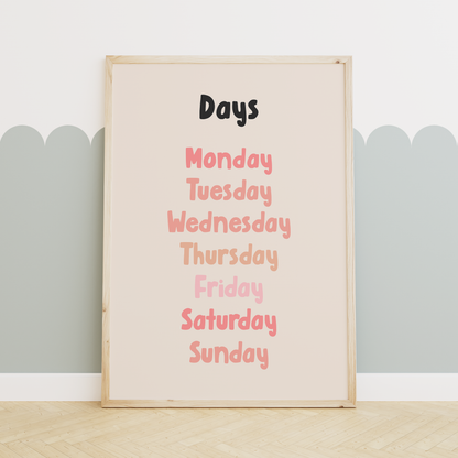 Educational Prints | Pink | Art Print