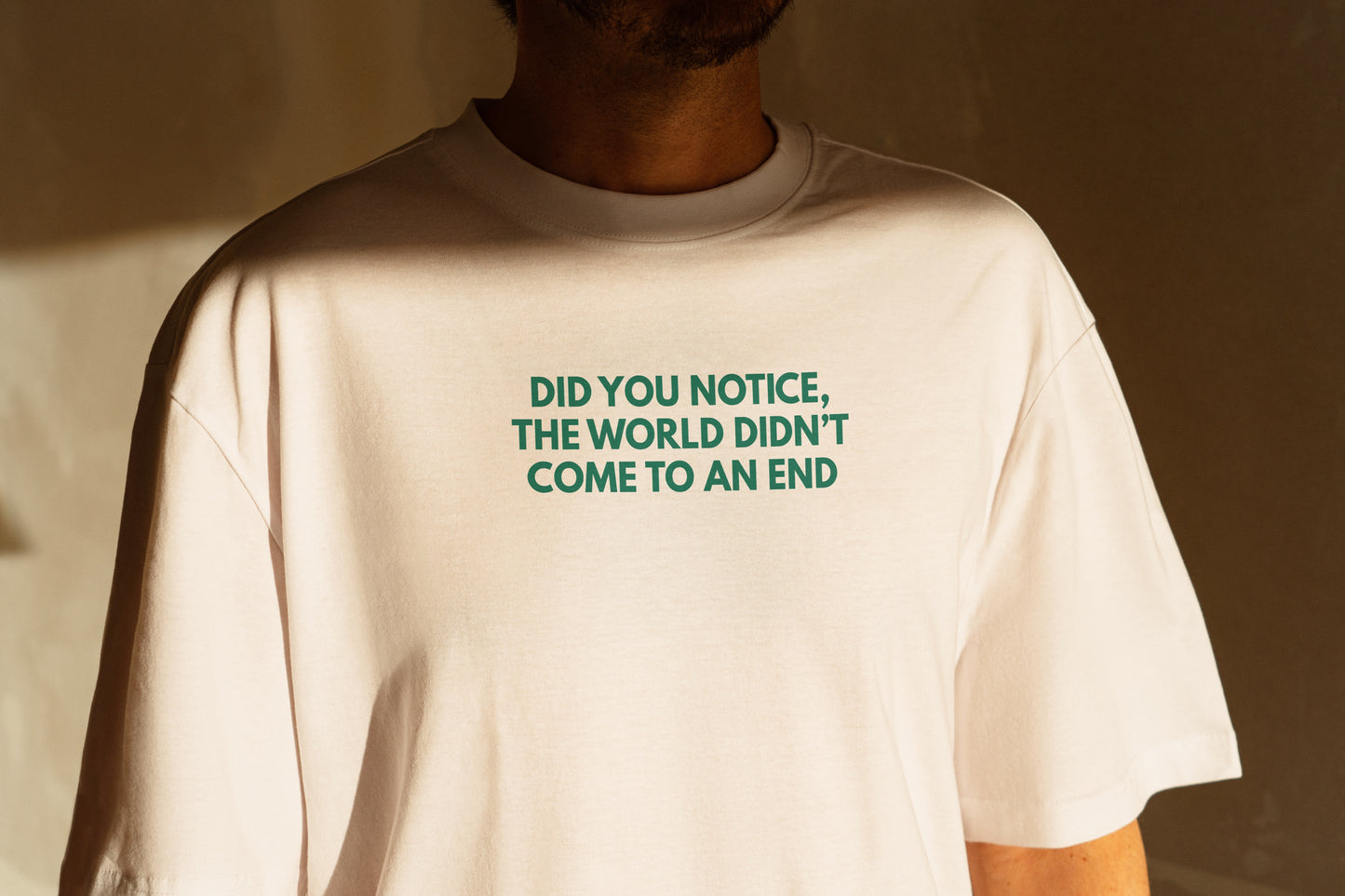 WISDOM & WONDER DESIGNS X MIND | Did You Notice The World Didn't End | Organic Unisex T Shirt