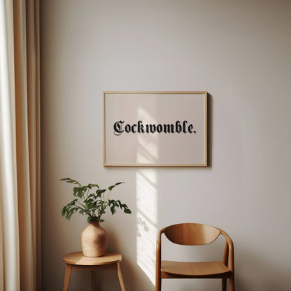 Cockwomble | Landscape | Black and Cream | Art Print