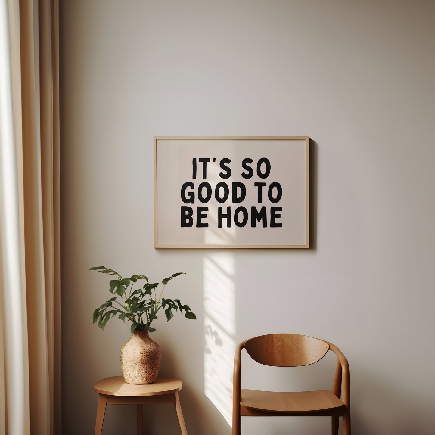 It's So Good To Be Home | Black and Cream | Art Print