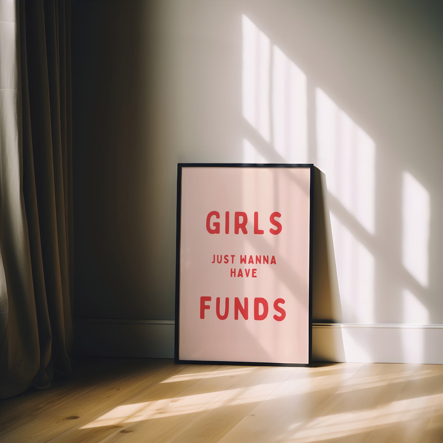 Girls Just Wanna Have Funds | Red and Peach | Art Print