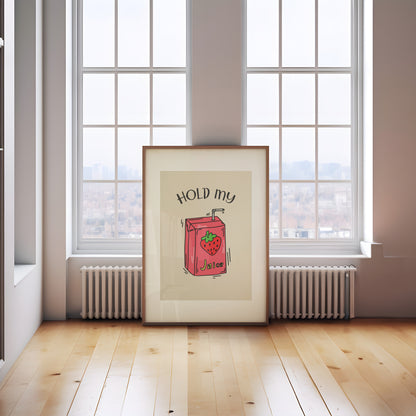 Hold My Juice Box | Black and Cream | Art Print