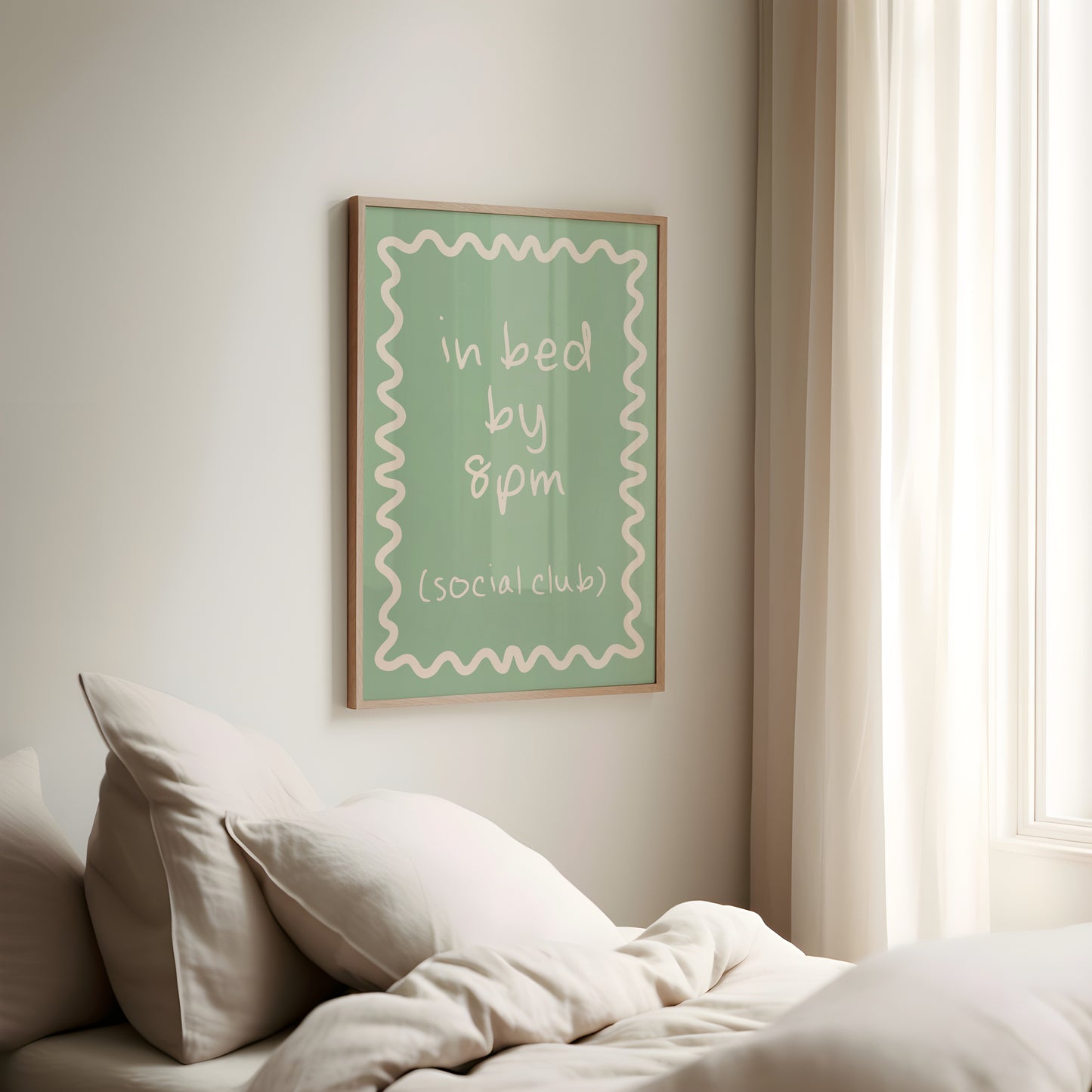 In Bed By 8pm |  Seafoam | Art Print