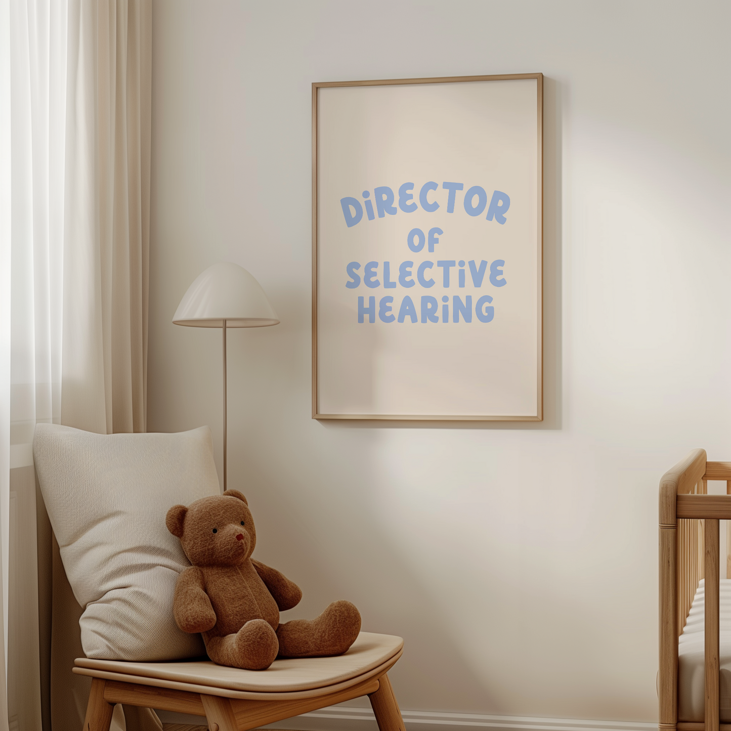 Director Of Selective Hearing | Cornflower and Cream | Art Print