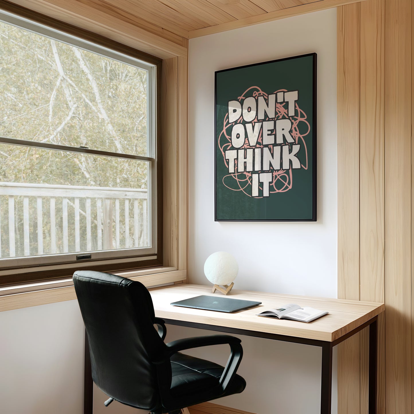 Digital Download | Don't Overthink It | Cream and Forest Green