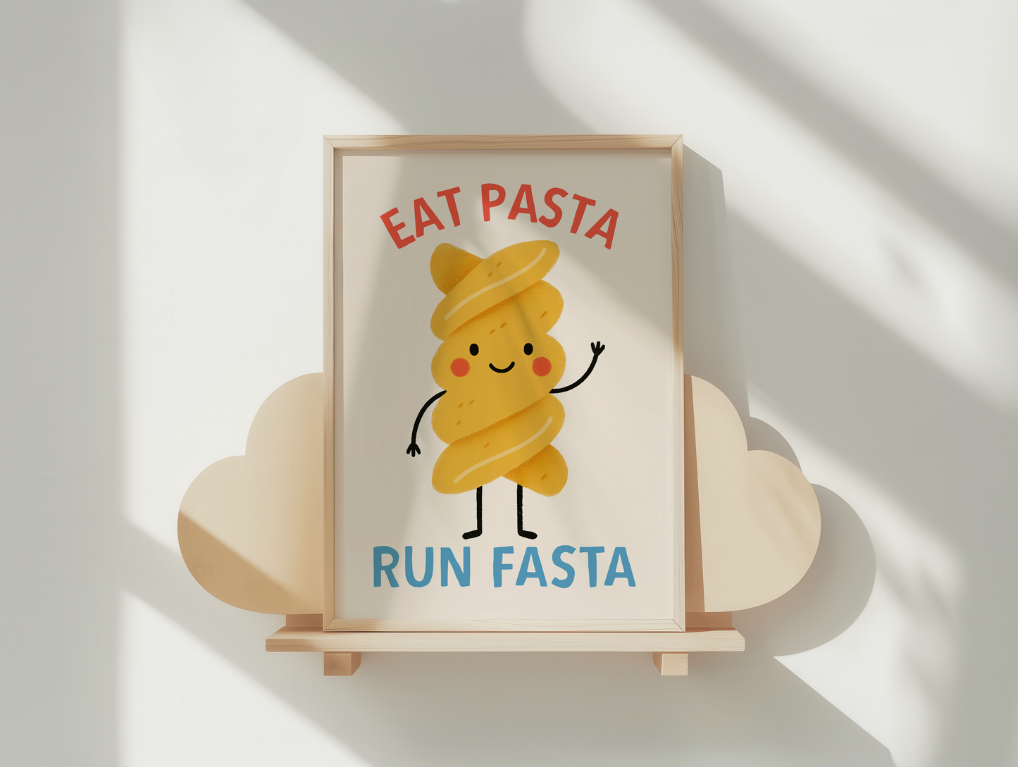 Eat Pasta Run Fasta | Lobster, Denim and Cream | Art Print